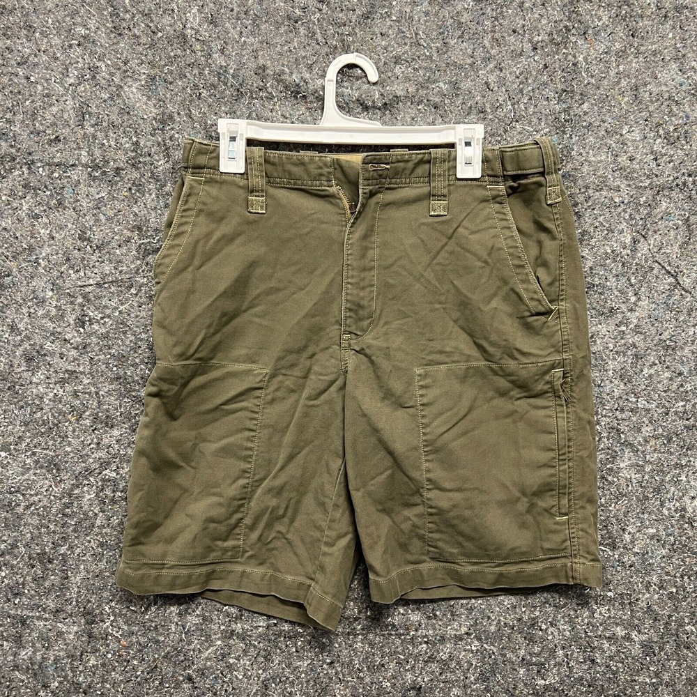 Express Mens Olive Green Utility Cargo Shorts 32W Cotton‎ Tactical Gorpcore